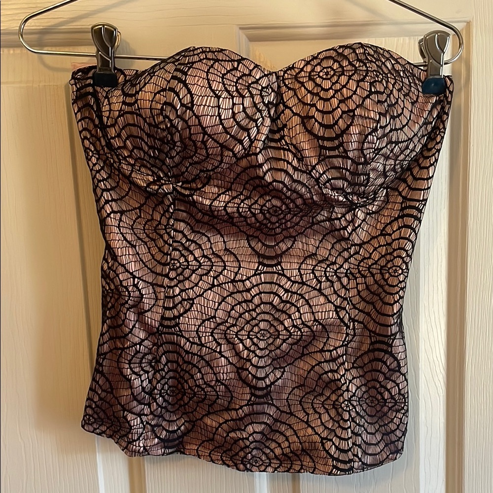 Charlotte Russe Black and Pink Bustier Bodysuit